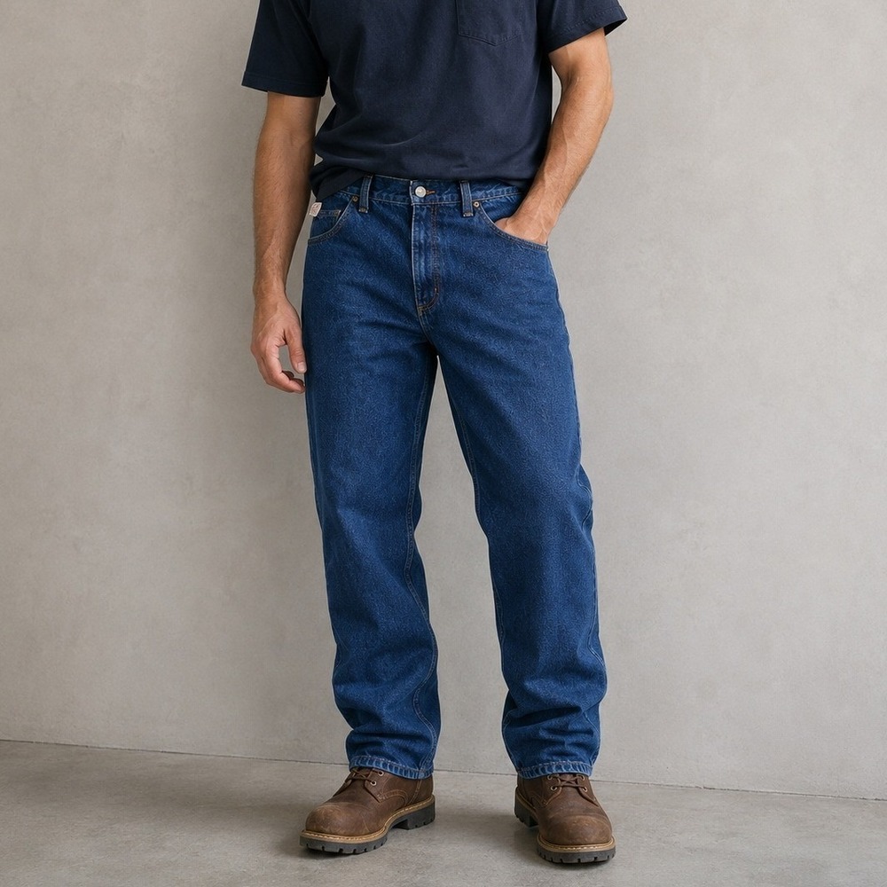 Carhartt Mens Relaxed Fit Straight Leg Dark Wash Blue Denim Jeans 40x34 Workwear